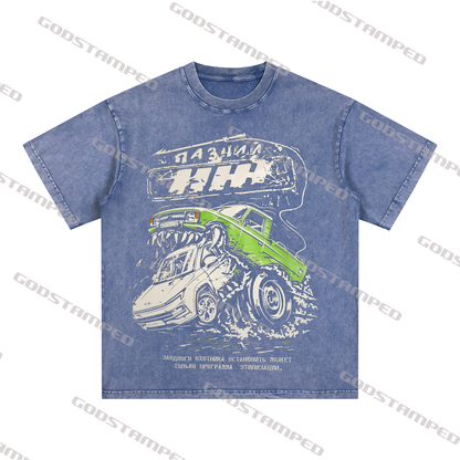 Acid Wash Unisex Short-Sleeved T-Shirts