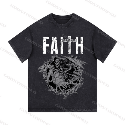 "FAITH " Style Short-Sleeved T-Shirt