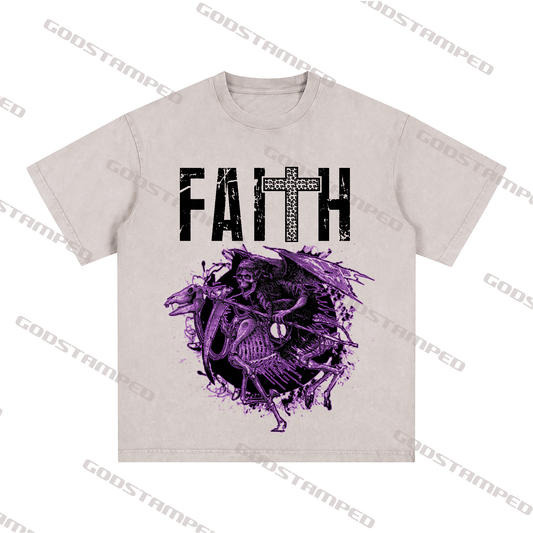 "FAITH " Style Short-Sleeved T-Shirt