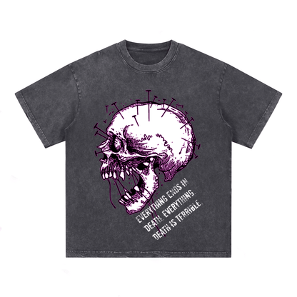 "EVERYTHING IS DEATH. EVERYTHING IS TERRIBLE" SKULL Style T-Shirt