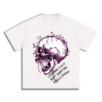 "EVERYTHING IS DEATH. EVERYTHING IS TERRIBLE" SKULL Style T-Shirt
