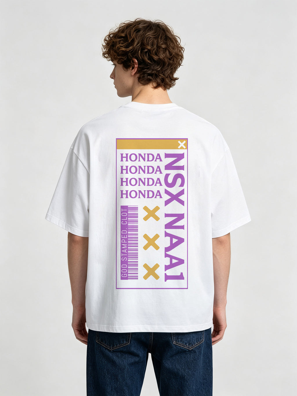 NSX NA1 JDM Text Barcode Back Print T-Shirt Automotive Streetwear Graphic Tee