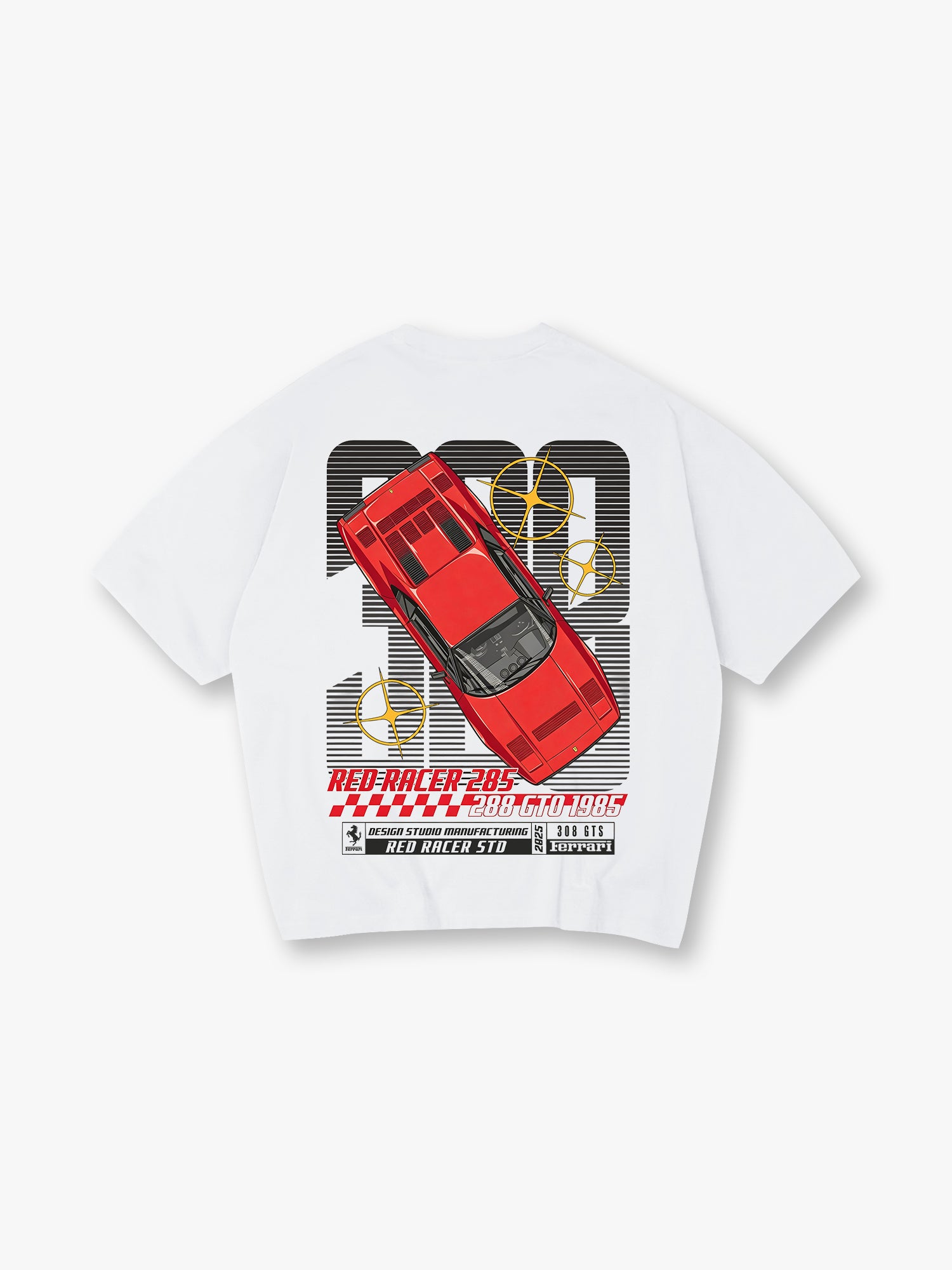 Classic Supercar Back Print T-Shirt Vintage Racing Car Graphic Streetwear Tee