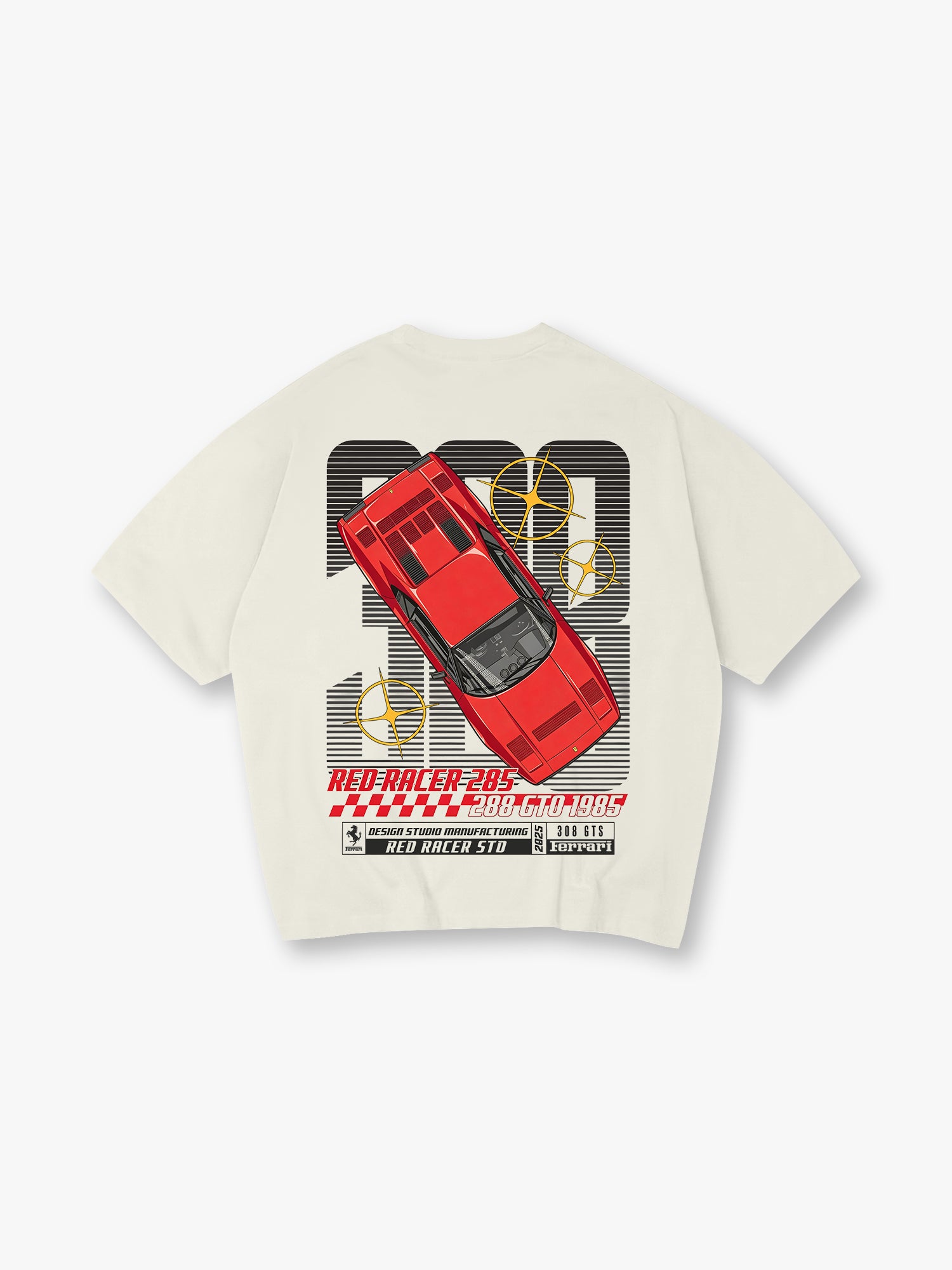 Classic Supercar Back Print T-Shirt Vintage Racing Car Graphic Streetwear Tee