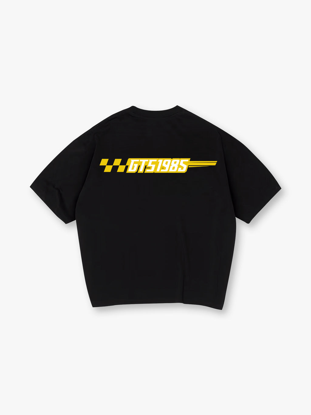 Checkered Racing Flag Back Print T-Shirt Motorsport Automotive Streetwear Graphic Tee