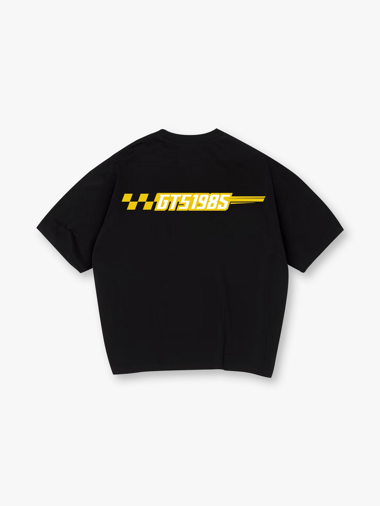 Checkered Racing Flag Back Print T-Shirt Motorsport Automotive Streetwear Graphic Tee