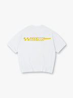 Checkered Racing Flag Back Print T-Shirt Motorsport Automotive Streetwear Graphic Tee