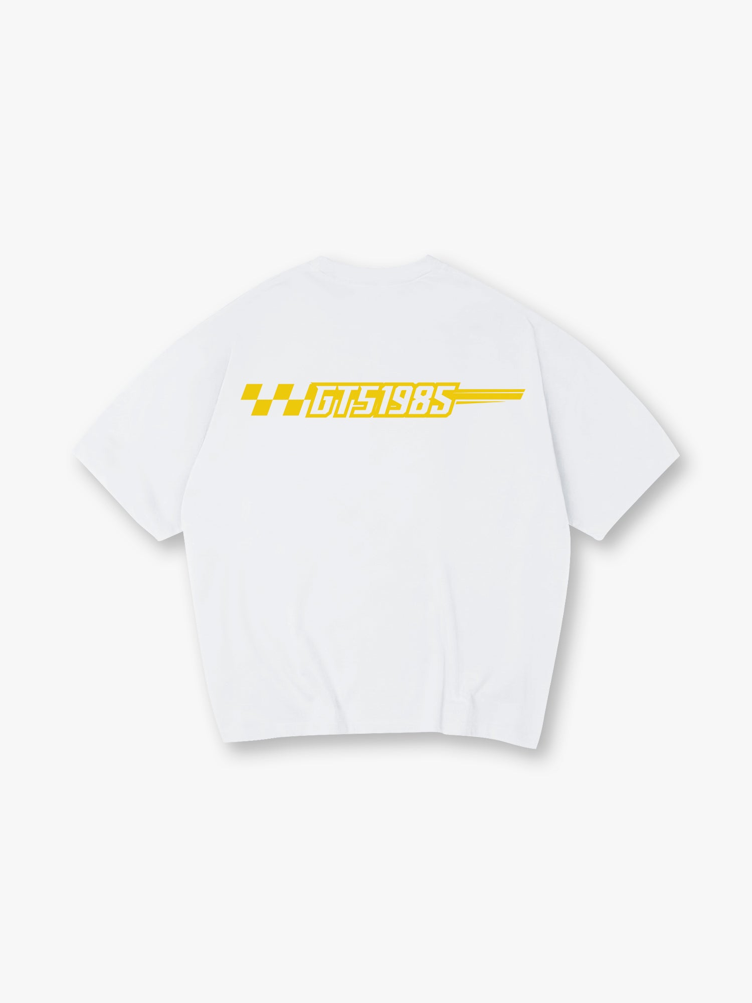 Checkered Racing Flag Back Print T-Shirt Motorsport Automotive Streetwear Graphic Tee