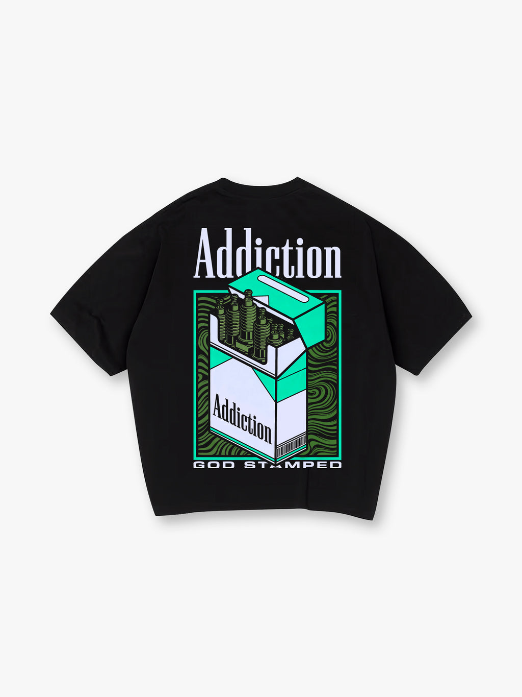 Cigarette Box Back Print T-Shirt JDM Car Tuning Graphic Short Sleeve Tee