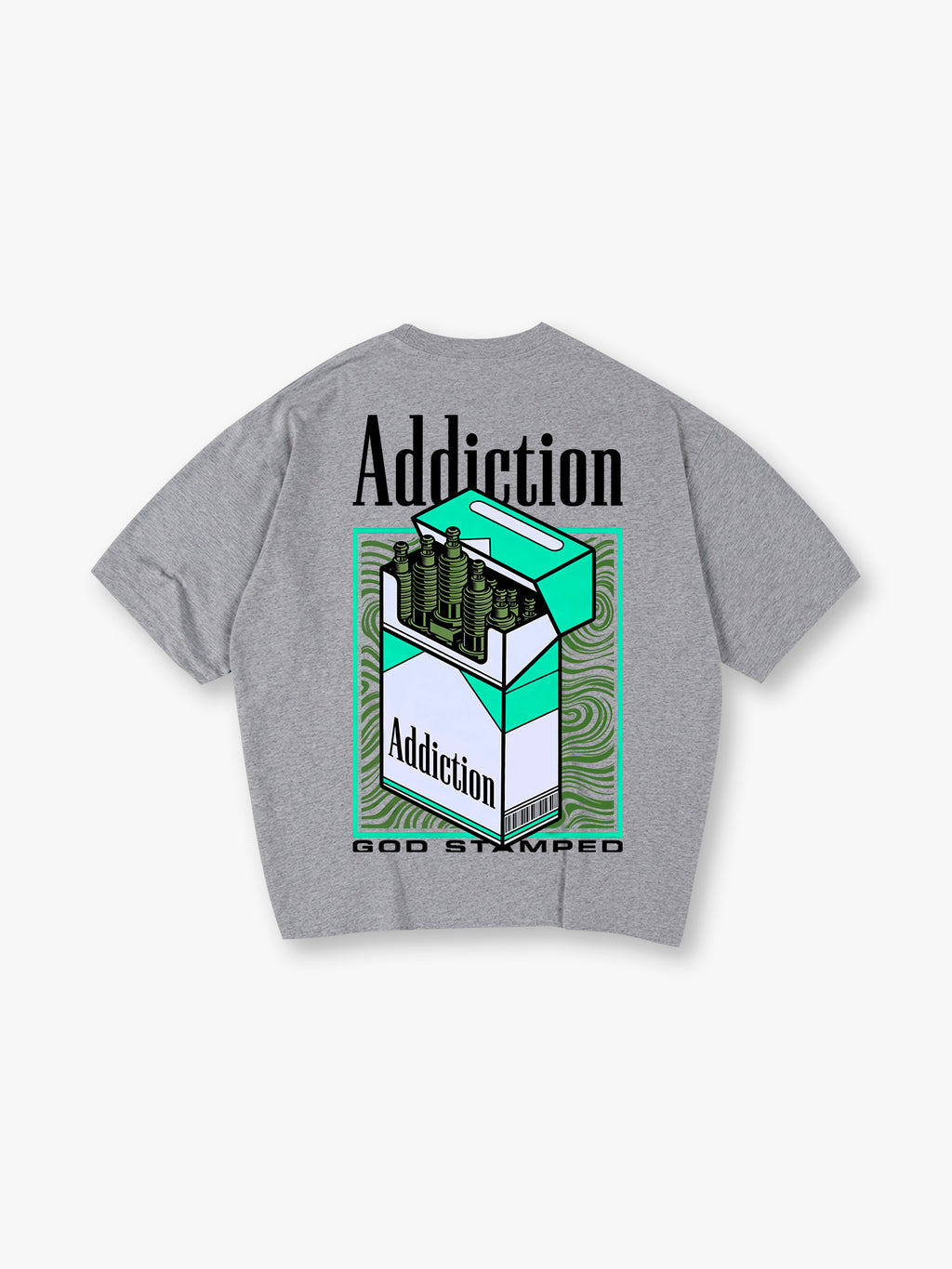 Cigarette Box Back Print T-Shirt JDM Car Tuning Graphic Short Sleeve Tee