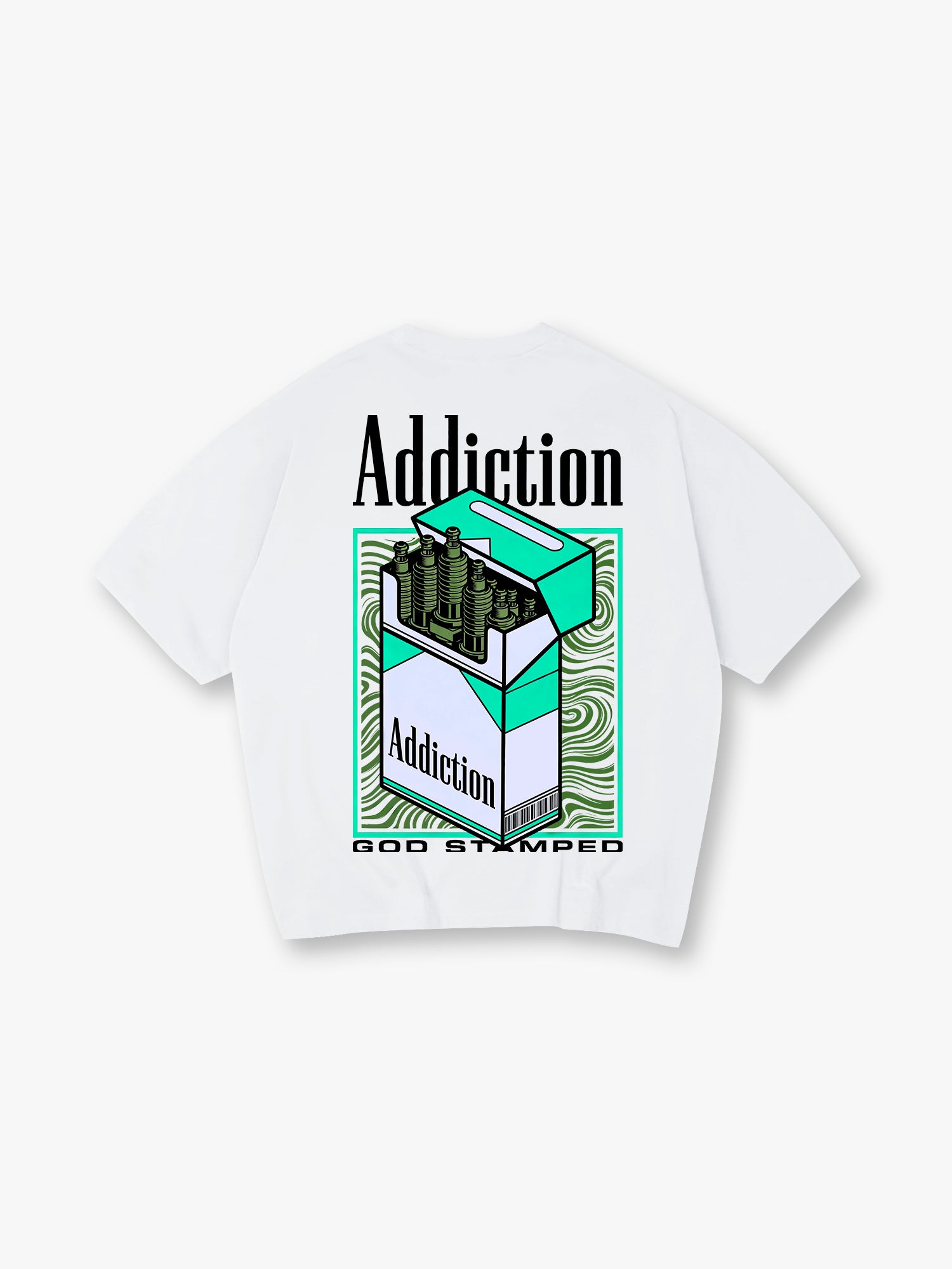Cigarette Box Back Print T-Shirt JDM Car Tuning Graphic Short Sleeve Tee