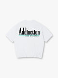 Addiction printed T-shirt, simple letter pattern short-sleeved T-shirt, casual street style pure cotton top