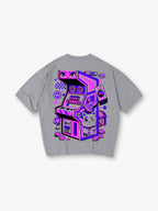 Arcade Machine Lucky Cat Back Print T-Shirt Retro Cartoon Gaming Graphic Short Sleeve Tee Vintage Video Game Streetwear Cotton Top