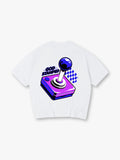 Vintage Game Controller Graphic Short Sleeve Tee Classic Gaming Streetwear Cotton Top