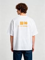 Japanese Ryujin Dragon God Ramen Text Back Print T-Shirt Minimal Japanese Kanji Graphic Short Sleeve Tee