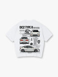 DC2 Type R Blueprint Spec Back Print T-Shirt 90s JDM Sports Car Diagram Graphic Short Sleeve Tee