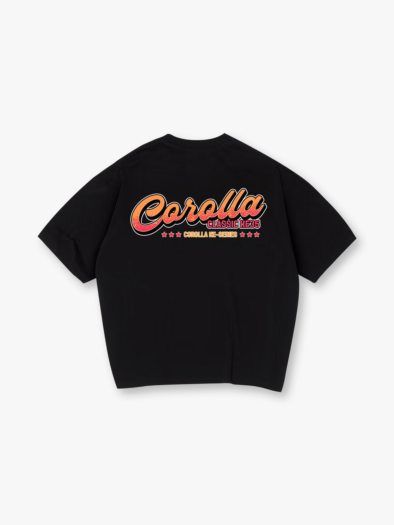 Vintage Toyota Corolla KE35 Retro Script Text Back Print T-Shirt Classic JDM Car Letter Graphic Short Sleeve Tee