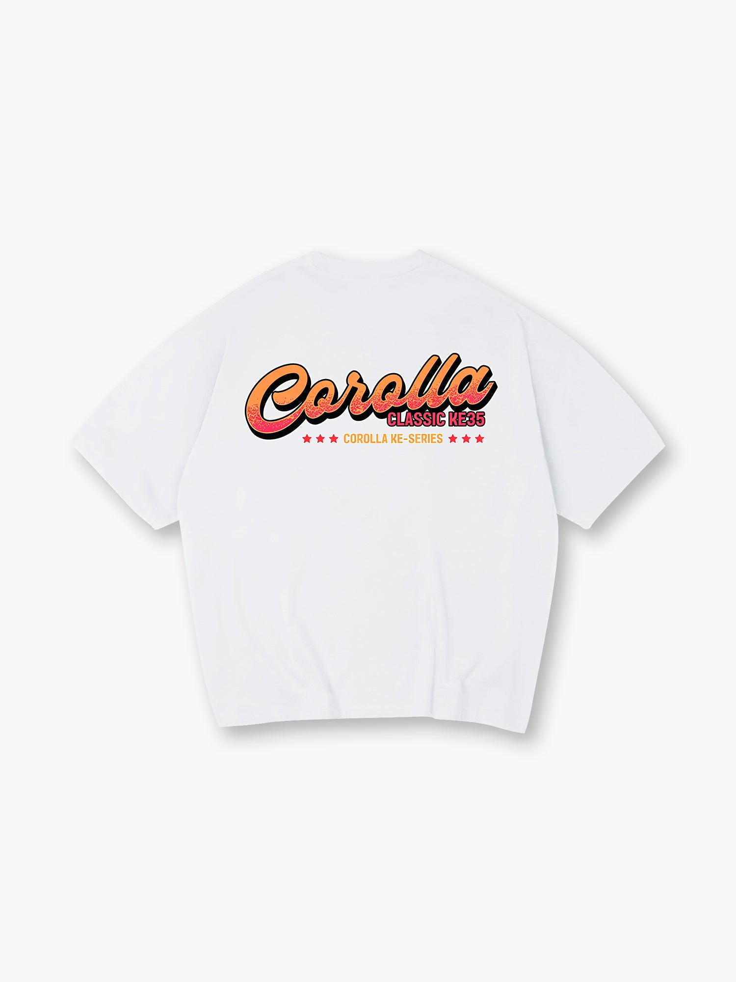 Vintage Toyota Corolla KE35 Retro Script Text Back Print T-Shirt Classic JDM Car Letter Graphic Short Sleeve Tee