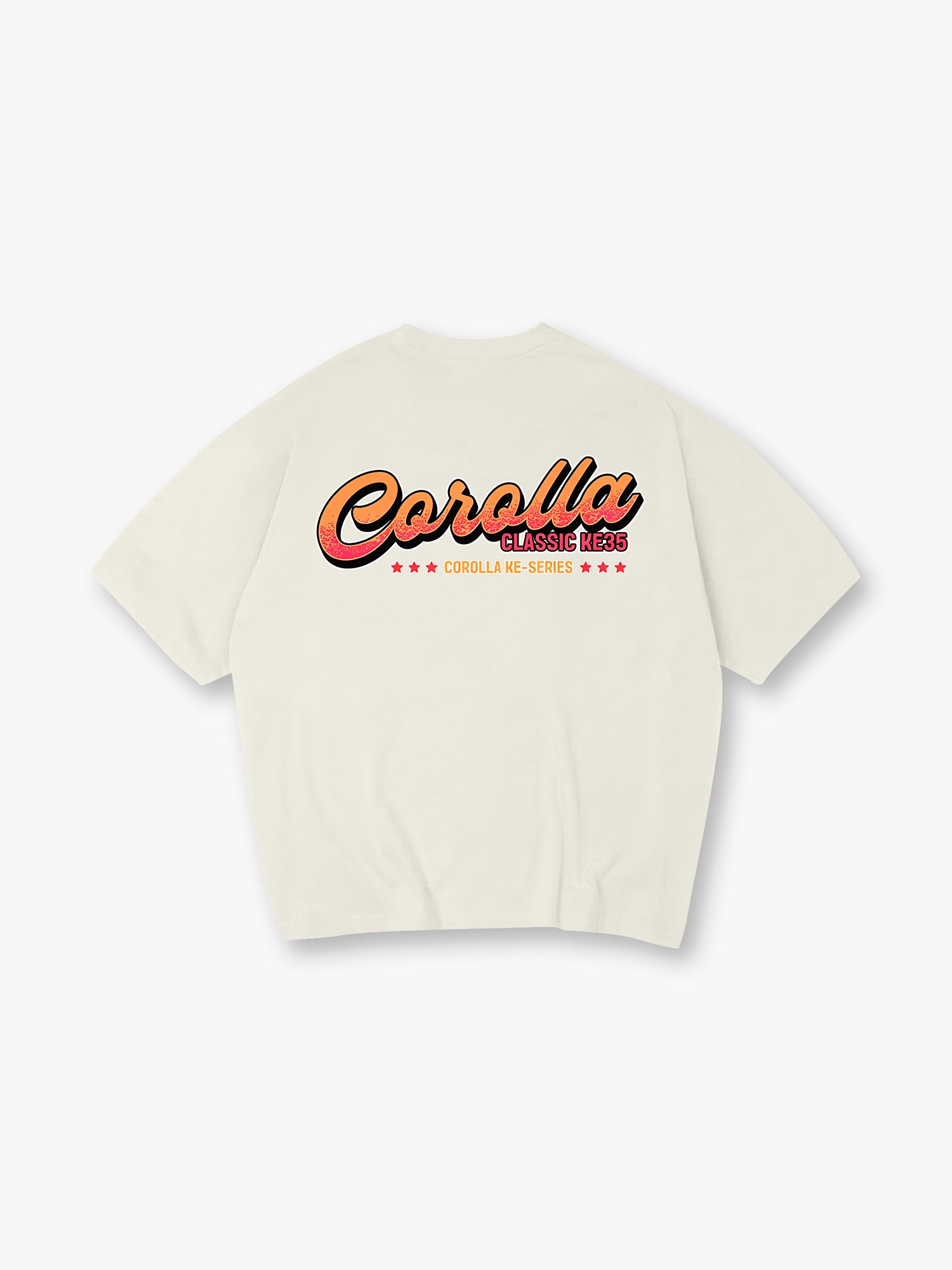 Vintage Toyota Corolla KE35 Retro Script Text Back Print T-Shirt Classic JDM Car Letter Graphic Short Sleeve Tee