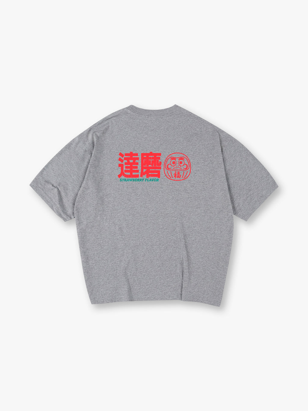 Vintage Japanese Daruma Strawberry Flavor Kanji Back Print Cotton T-Shirt