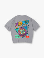 Retro Mecha Tamagotchi Dinosaur Japanese Text Back Print Cotton T-Shirt