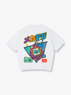 Retro Mecha Tamagotchi Dinosaur Japanese Text Back Print Cotton T-Shirt
