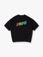 Vibrant Mecha Tegi Japanese Retro Graffiti Text Back Print White Cotton T-Shirt