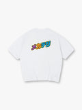 Vibrant Mecha Tegi Japanese Retro Graffiti Text Back Print White Cotton T-Shirt