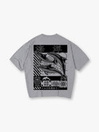 Black White Save Ocean Dolphin Japanese Kanji Back Print White Cotton T-Shirt