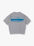 Minimal Blue Mount Fuji Motivational Quote Back Print Cotton Casual T-Shirt