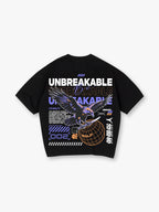 Unbreakable Raven Bird Globe Chinese Text Streetwear Back Print White Cotton T-Shirt