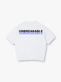 Minimal Double Layer UNBREAKABLE Text Back Print Loose Cotton T-Shirt