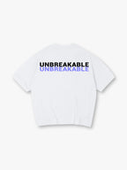 Minimal Double Layer UNBREAKABLE Text Back Print Loose Cotton T-Shirt