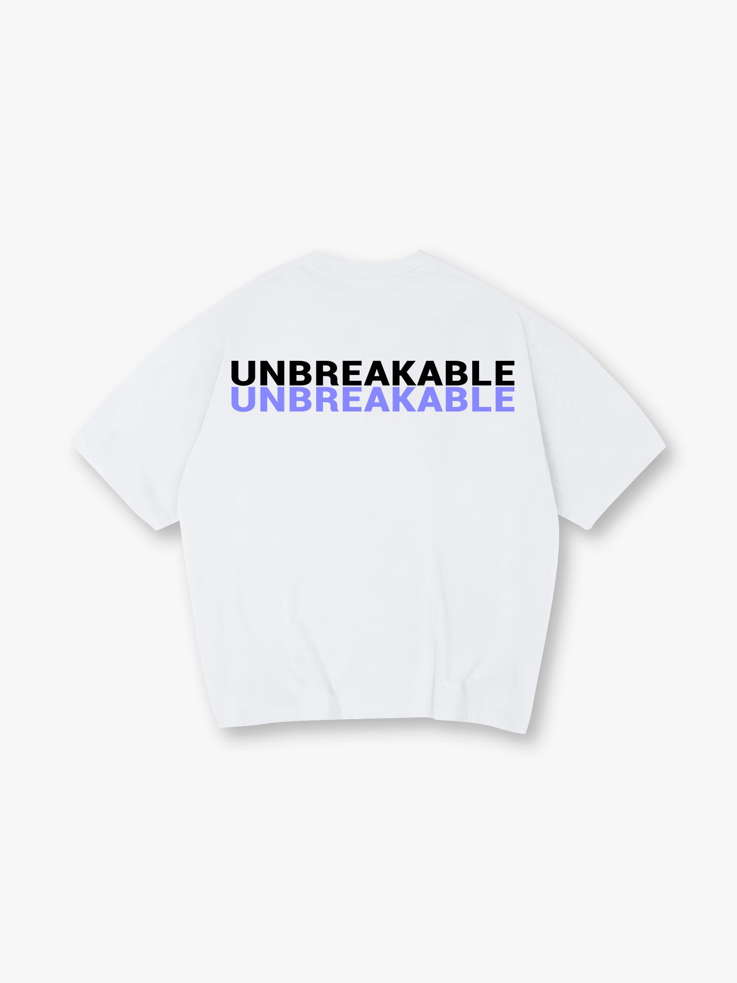 Minimal Double Layer UNBREAKABLE Text Back Print Loose Cotton T-Shirt