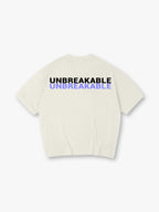 Minimal Double Layer UNBREAKABLE Text Back Print Loose Cotton T-Shirt
