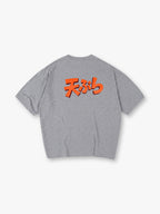Minimal Bold Orange Japanese Tempura Kanji Text Back Print T-Shirt