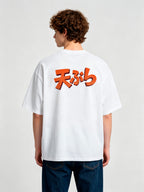 Minimal Bold Orange Japanese Tempura Kanji Text Back Print T-Shirt