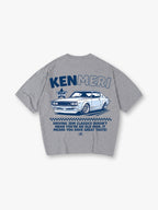 JDM Kenmeri GC110 Classic Car Checker Slogan Japanese Text Back Print  T-Shirt