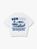 JDM Kenmeri GC110 Classic Car Checker Slogan Japanese Text Back Print  T-Shirt