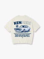 JDM Kenmeri GC110 Classic Car Checker Slogan Japanese Text Back Print  T-Shirt