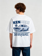 JDM Kenmeri GC110 Classic Car Checker Slogan Japanese Text Back Print  T-Shirt