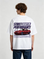 JDM Street Performance Red GTR R32 Car Japanese Kanji Text Back Print T-Shirt