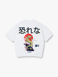 Vintage Japanese Golden Dragon Red Sun Cloud Kanji Text Back Print T-Shirt