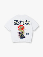 Vintage Japanese Golden Dragon Red Sun Cloud Kanji Text Back Print T-Shirt
