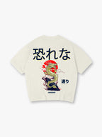 Vintage Japanese Golden Dragon Red Sun Cloud Kanji Text Back Print T-Shirt