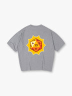 Lucky Number 13 D20 Dice Yellow Sunburst Graphic Back Print RPG Gamer Casual T-Shirt