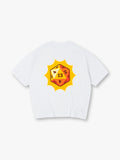 Lucky Number 13 D20 Dice Yellow Sunburst Graphic Back Print RPG Gamer Casual T-Shirt