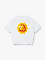 Lucky Number 13 D20 Dice Yellow Sunburst Graphic Back Print RPG Gamer Casual T-Shirt