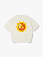 Lucky Number 13 D20 Dice Yellow Sunburst Graphic Back Print RPG Gamer Casual T-Shirt