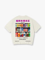 Hakata Fukuoka Japanese Convenience Store Drinks Photo Kanji God Stamped Back T-Shirt